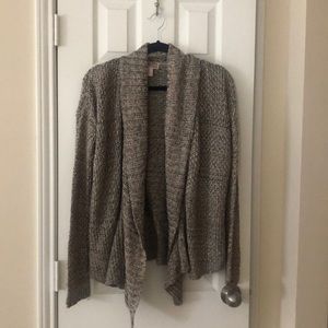 Long sleeve sweater cardigan with rose gold accent